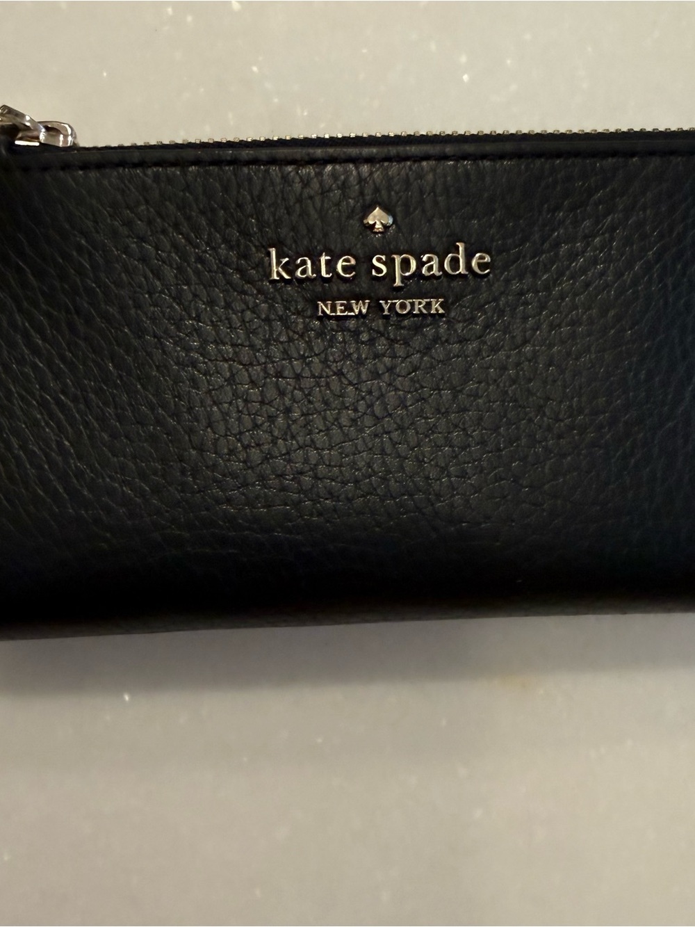 KATE SPADE Black PEBBLED LEATHER Bifold Wallet Snap Close MSRP $129
